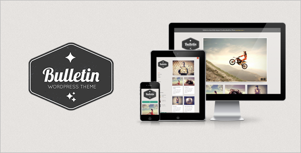 Responsives Tumblog-WordPress-Vorlage Des Bulletins - Agentur Zweigelb