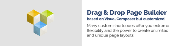 Drag & Drop Page Builder basierend auf Visual Composer, aber angepasst Viele benutzerdefinierte Shortcodes bieten Ihnen extreme Flexibilität und die Möglichkeit, unbegrenzte und einzigartige Seitenlayouts zu erstellen.