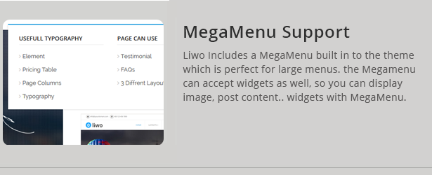 Liwo Vorlage unterstützt Megamenu - Mega Menu