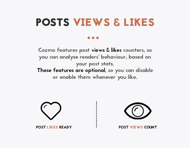 Cozmo Blog Template - Likes & Views