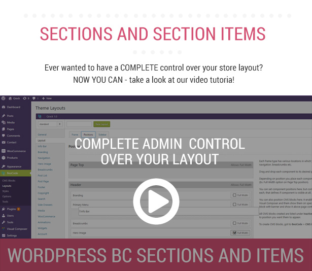 Wordpress Layout-Admin-Steuerung