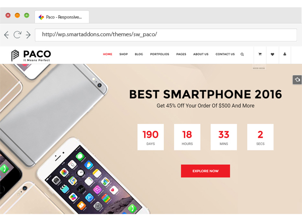 Paco - Responsives WooCommerce WordPress Template - Schöner Slider