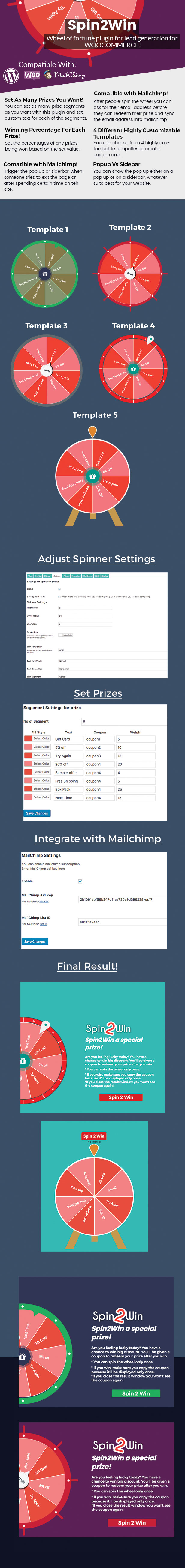 Spin2Win - WooCommerce Glücksrad WordPress Plugin für E-Mail Lead Generation - 1