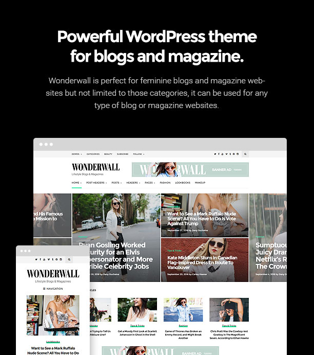 Wonderwall - Responsive Magazine Vorlage - 1