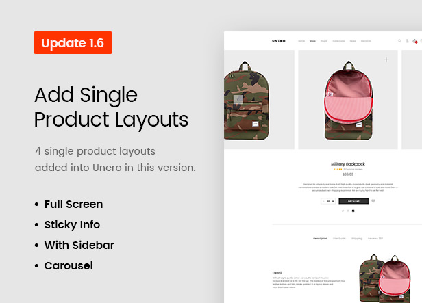 Unero - Minimalistisches AJAX WooCommerce WordPress Vorlage - 6