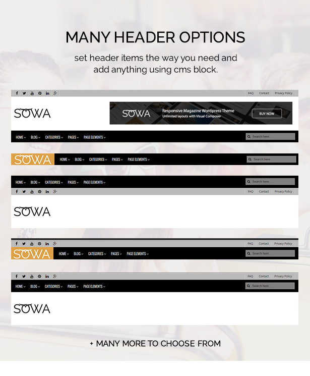 Sowa WordPress Responsive Layout modularer Header