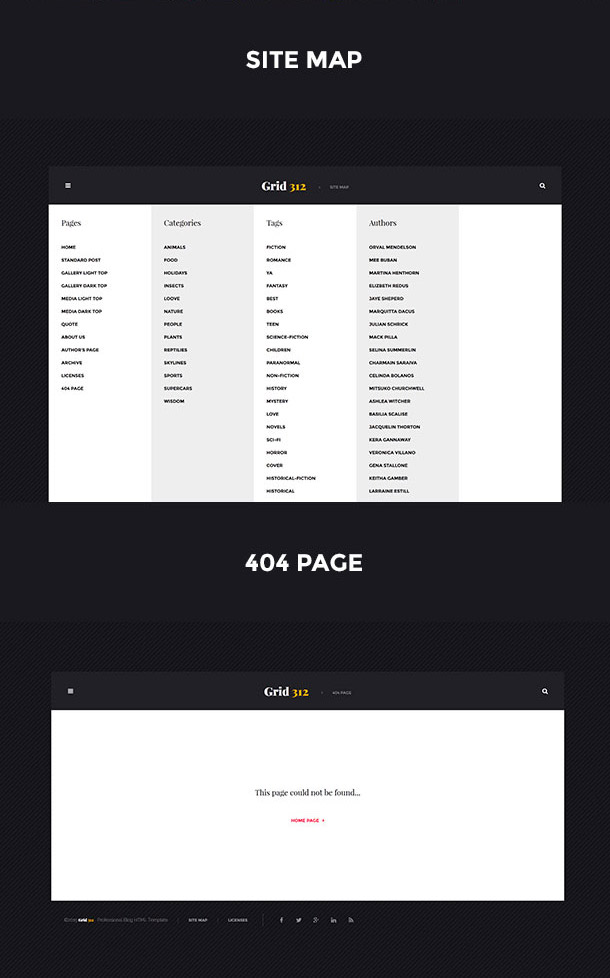 Grid312 - Sitemap und Fehler 404