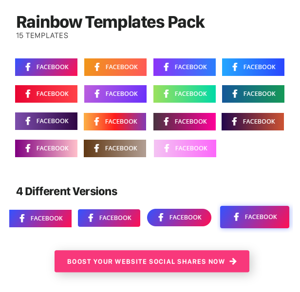 Rainbow Templates Pack für einfache Social Share Buttons - 1