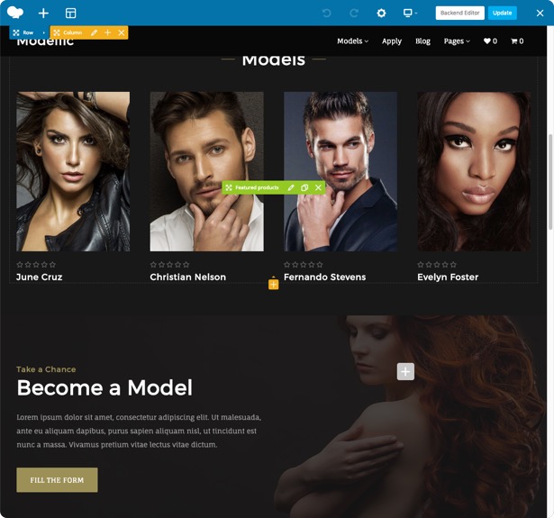 Modellic. Modelagentur WordPress Vorlage