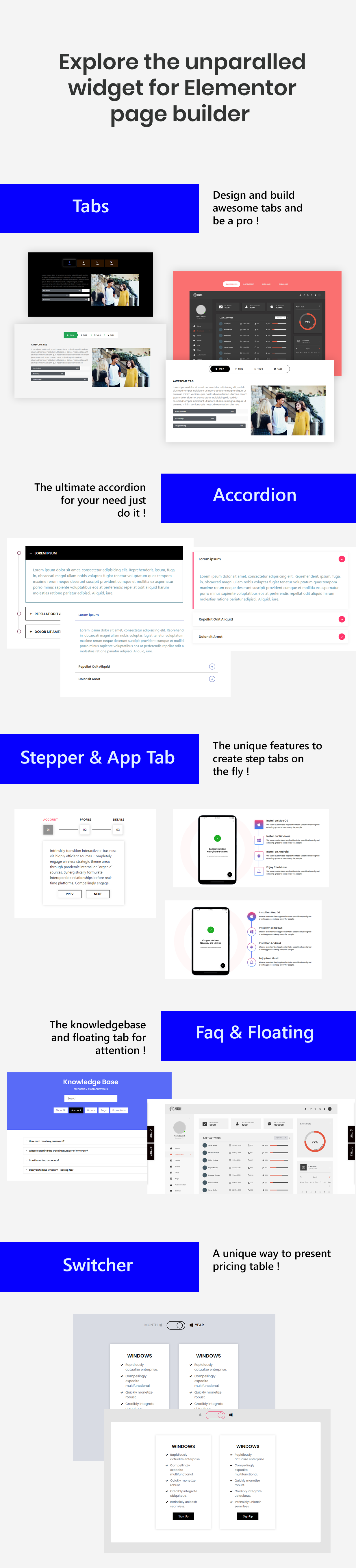 XLTab - Akkordeons und Registerkarten für Elementor Page Builder - 1