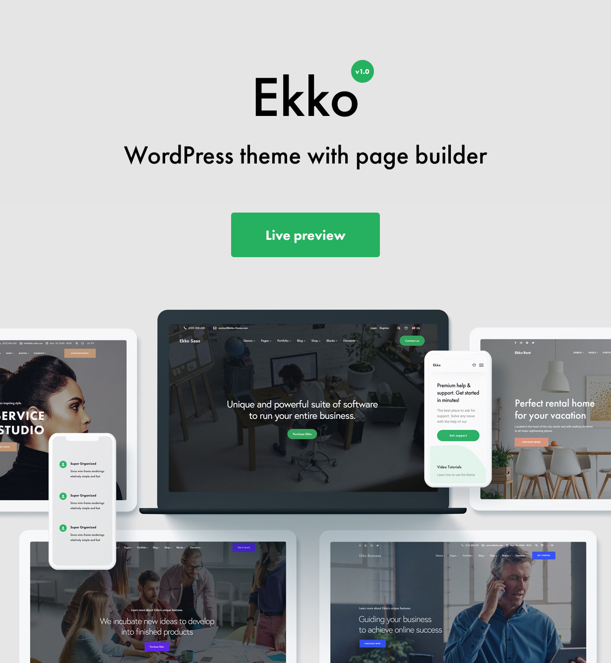 Ekko - Mehrzweck-WordPress-Theme mit Page Builder - 1