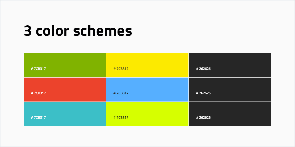 3 Farbschemata (und mehr kommen)