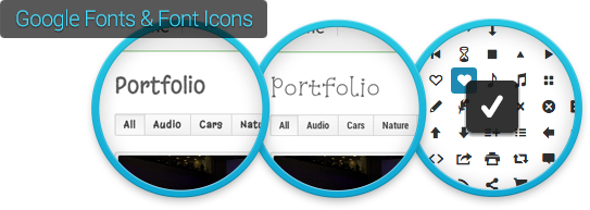 Google Fonts & Font Icons