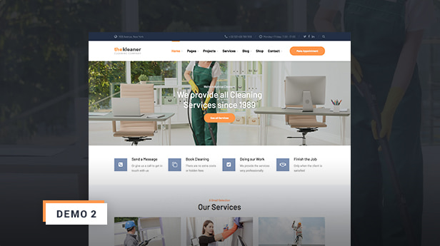 WordPress Theme für industrielle Reinigungsunternehmen - Die Kleaner Demo 2