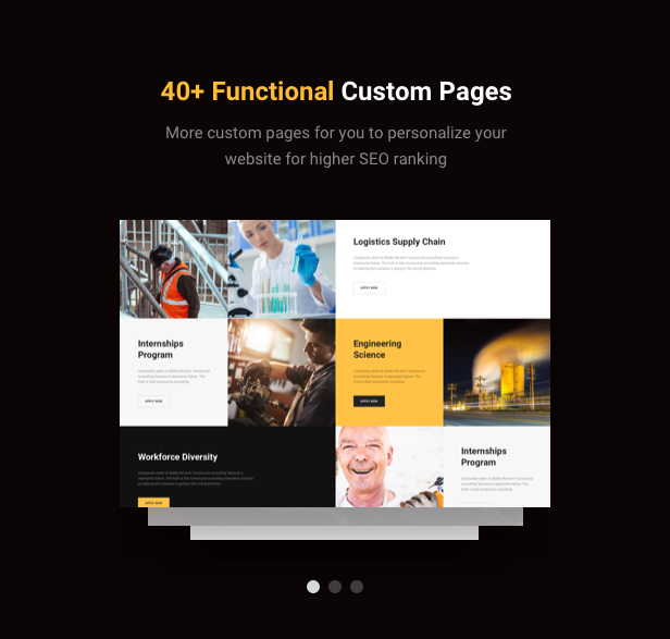 Industrielle Fertigung WordPress Theme - 40+ funktionale benutzerdefinierte Seiten 