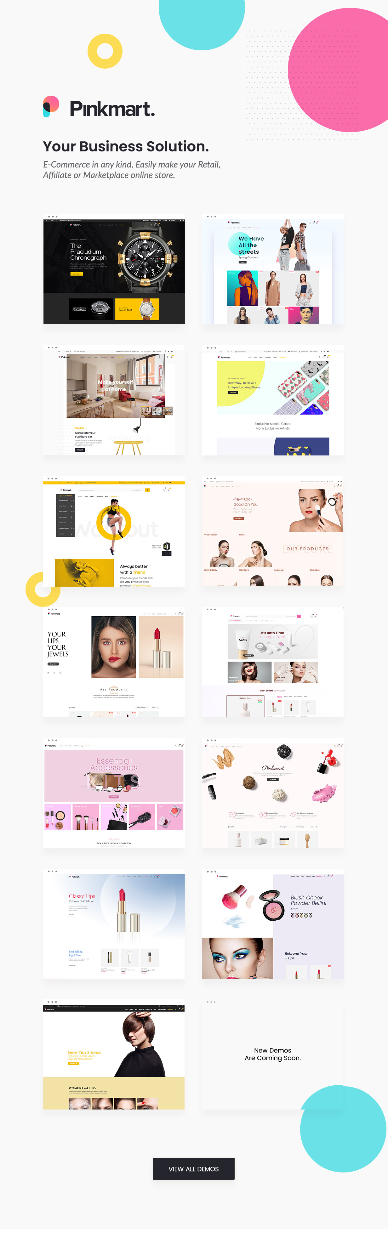 Pinkmart - WooCommerce WordPress Theme - Demos