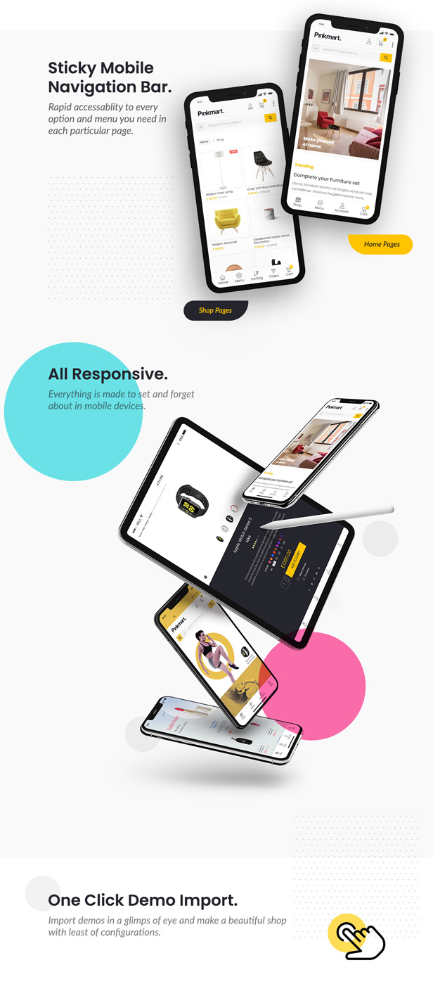 Pinkmart - WooCommerce WordPress Theme - Sticky-Navigationsleiste