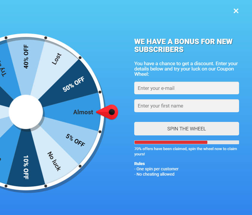 Coupon Wheel für WooCommerce und WordPress - 6