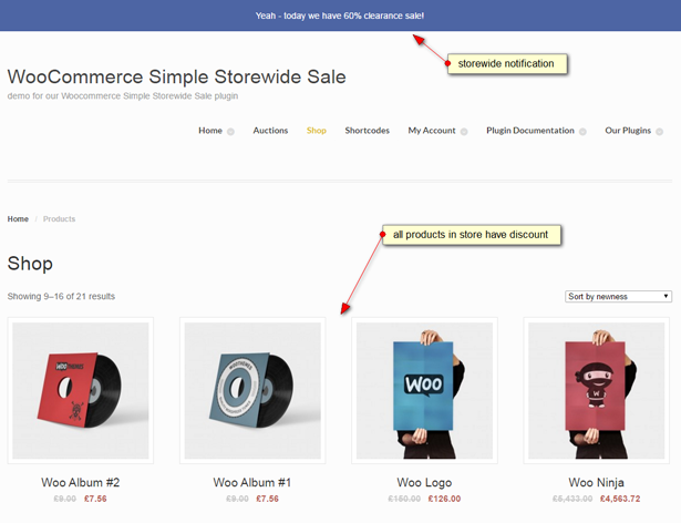 Screenshot von WooCommerce Simple Storewide Sale