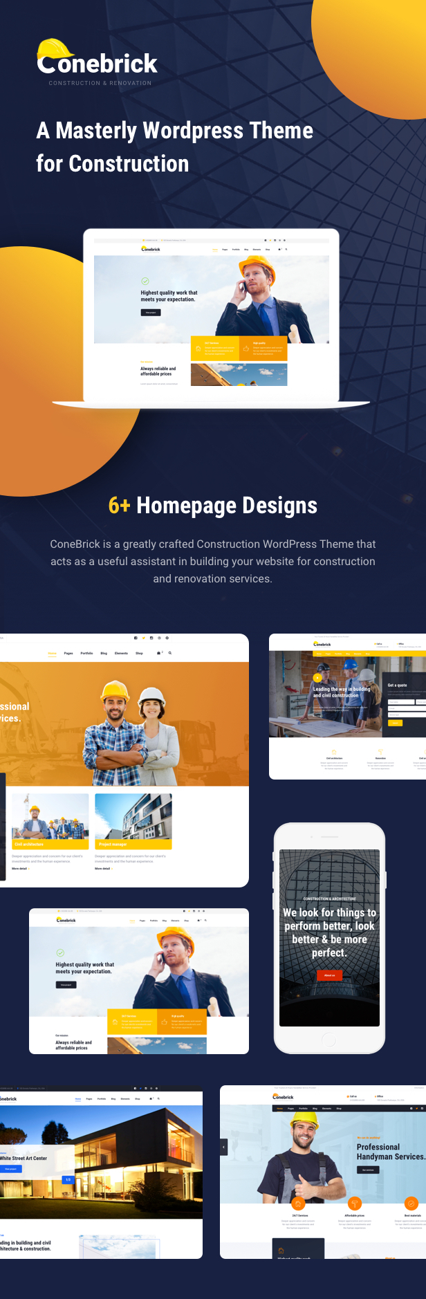 Building Company WordPress Theme - 6+ Homepages