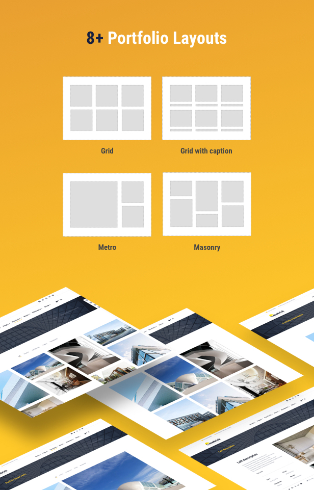 Building Company WordPress Theme - 8+ Portfolio-Layouts