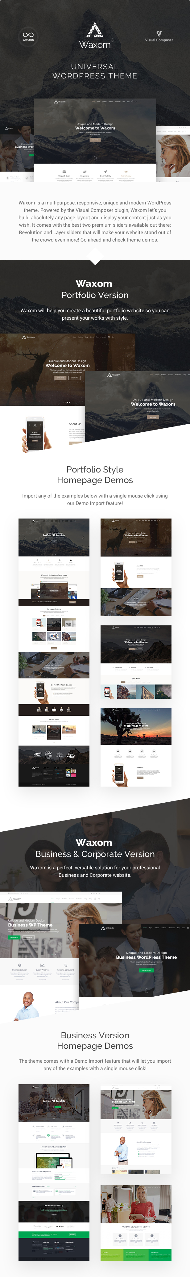 Waxom - Clean & Universal WordPress Theme - 1