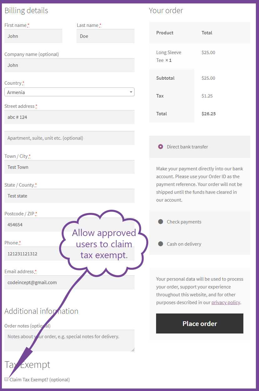 WooCommerce Tax Exempt Plugin - 7