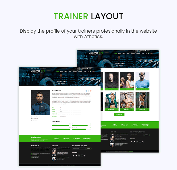 Athetics - Professionelles Fitnessstudio Fitness WordPress Theme 