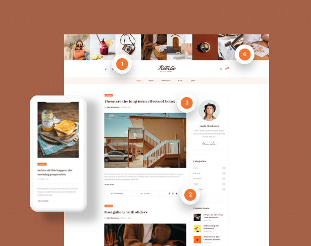 Vintage Design WordPress Theme - Klassische Homepage