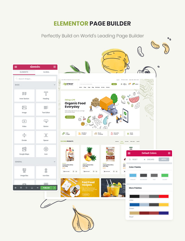 Efway Food Store WordPress Theme Elementor Builder