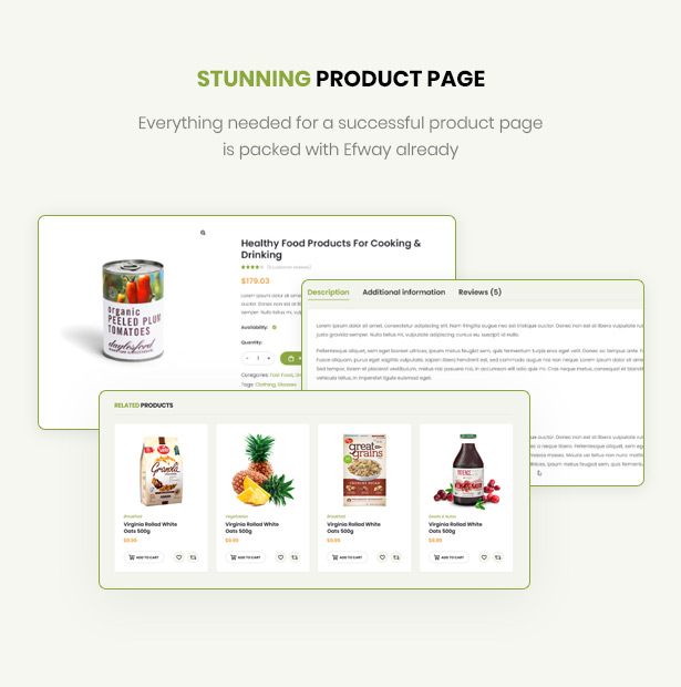 Efway Food Store WordPress Theme gut gestaltete Produktseiten