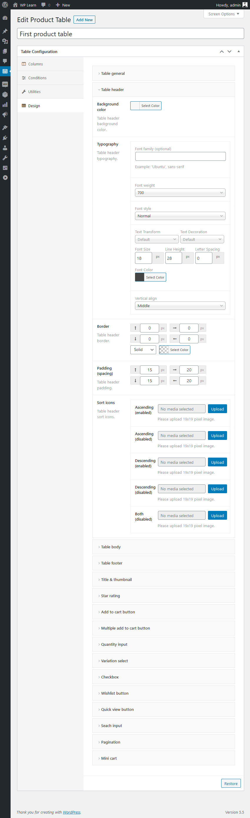 Benutzerdefinierte Spalten der WP WooCommerce-Produkttabelle