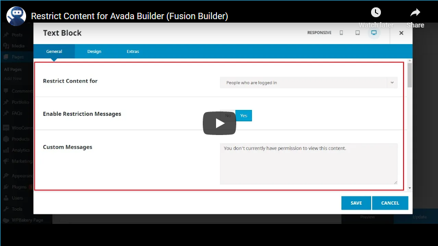 Inhalt für Avada Builder (Fusion Builder) einschränken - 1