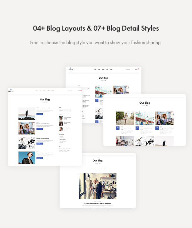 Jenik Gutenberg Fashion WooCommerce Theme - Blog Layouts