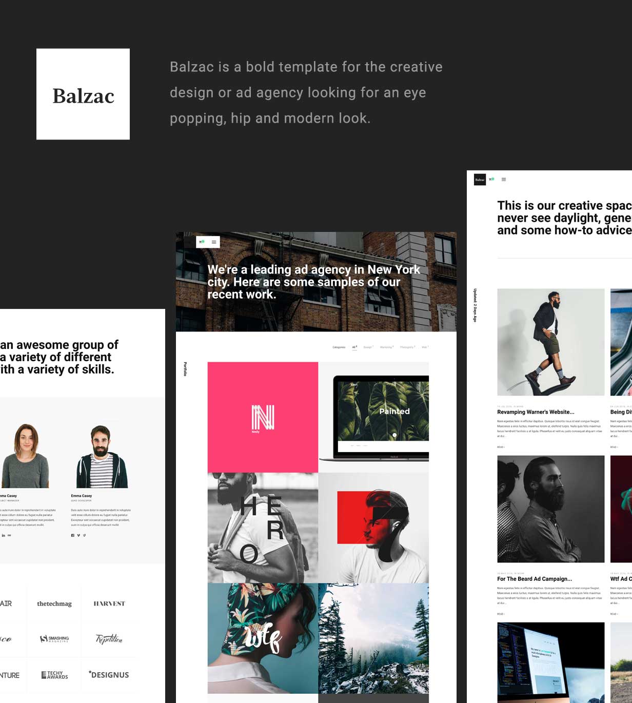 Balzac Minimales und kreatives WordPress-Theme - 1