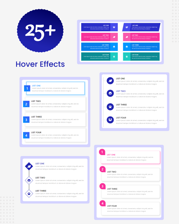 Hover-Effekte für Item Lists Pro für Elementor