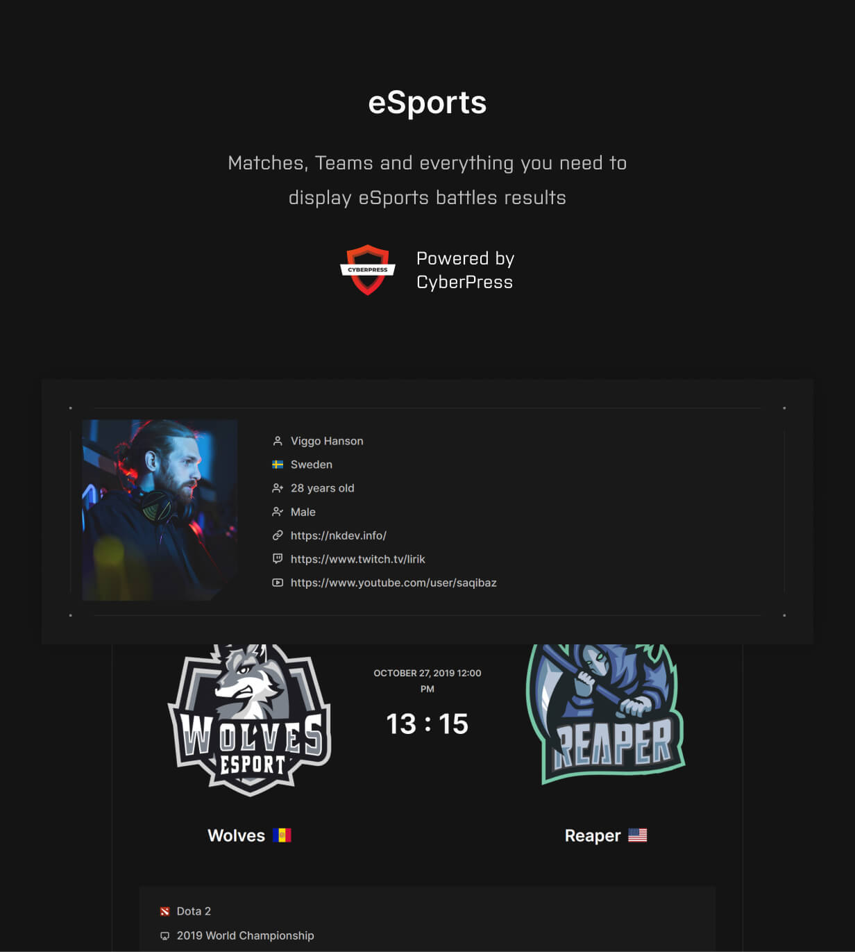 CyberPulse - Gaming- und eSport-Theme für WordPress mit Dark Mode