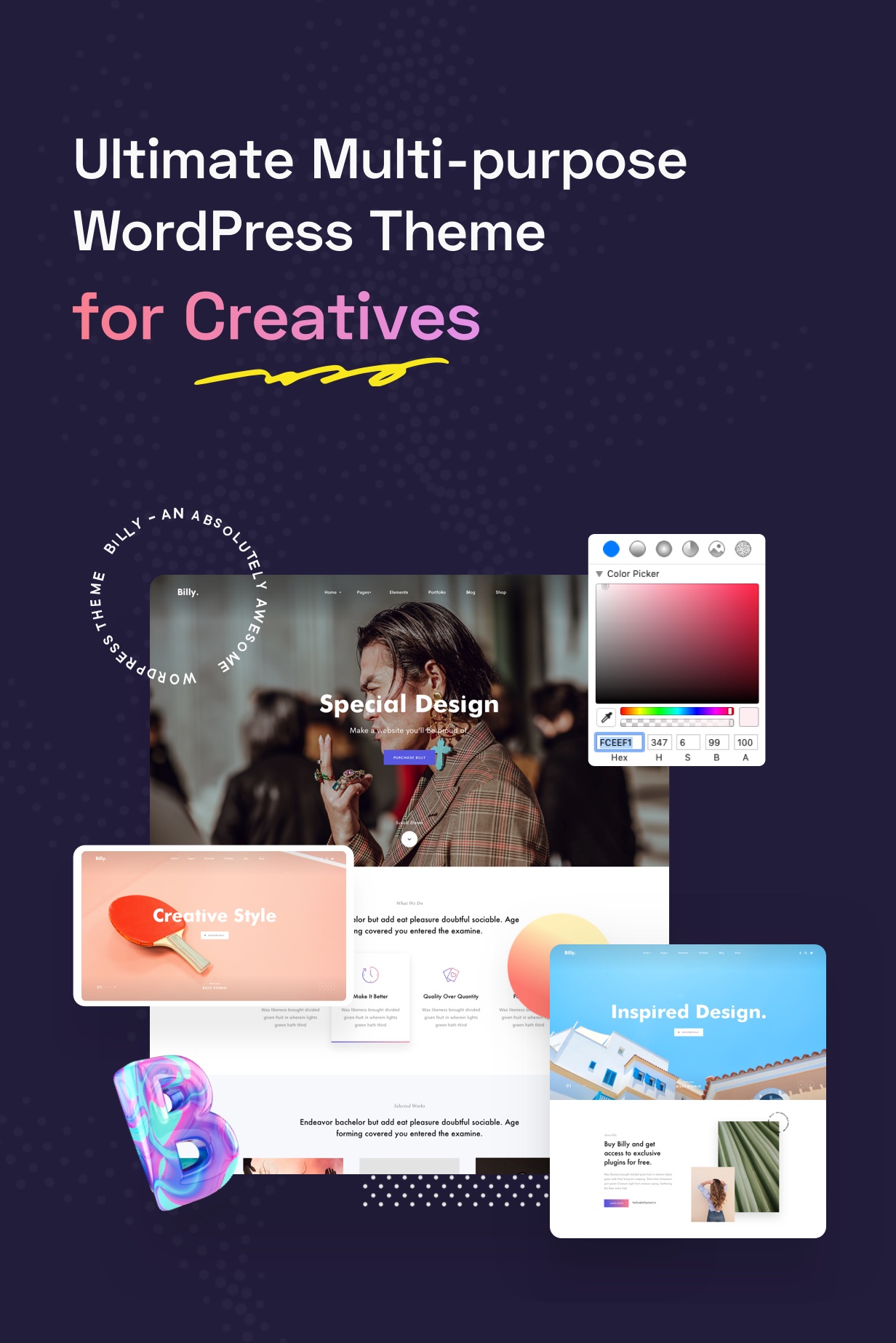 Billey – Kreatives Portfolio & Agenturelement oder WordPress-Theme – 6