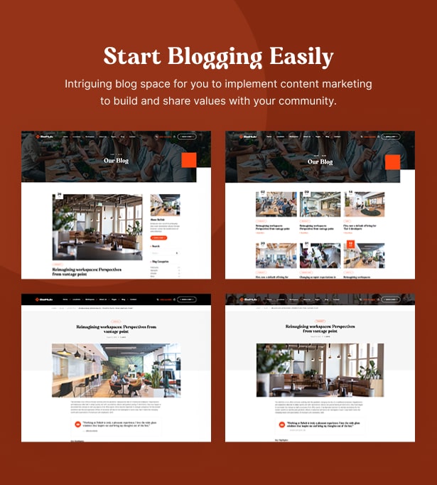 BeHub - Coworking Space WordPress-Theme-Blog