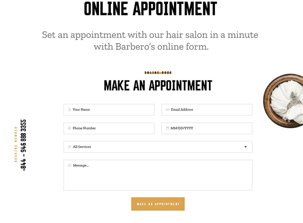 Barbero - Friseursalon & Barbershop WordPress Theme - Online-Terminbuchung