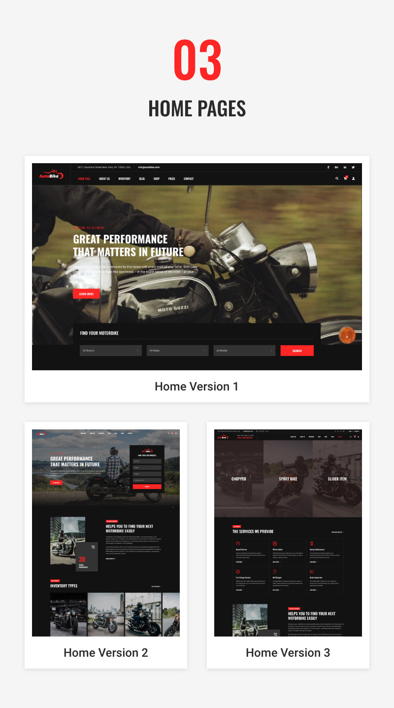 Autobike – WordPress-Theme für Motorradgeschäft und Fahrradverleih – 2