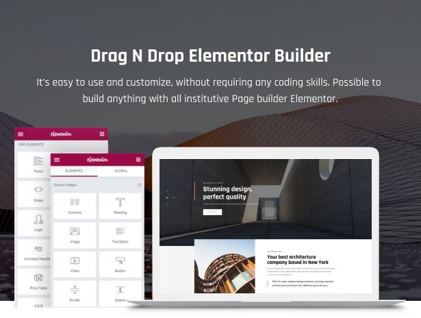 Elementor Page Builder-Architektur-Website