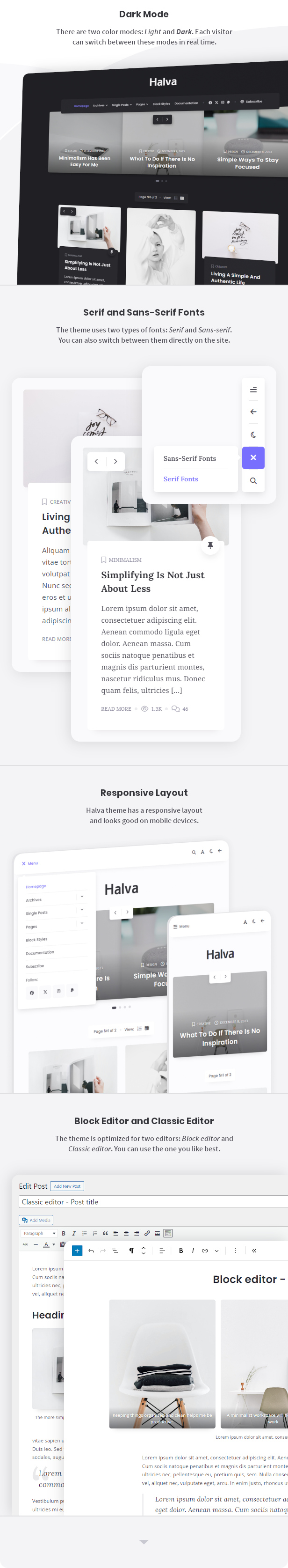 Halva WordPress Theme – Hauptfunktionen 2