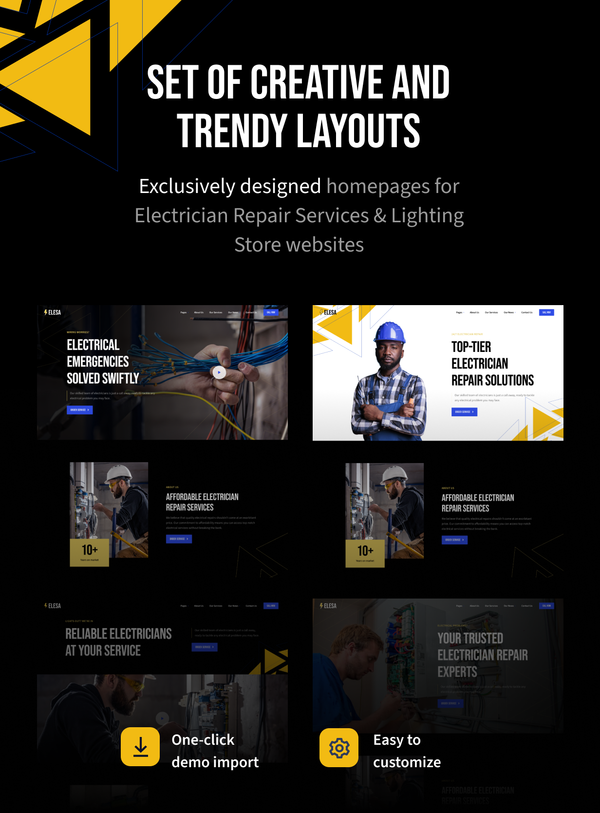 Elesa – WordPress-Theme für Elektriker-Reparaturdienste und Beleuchtungsgeschäfte
