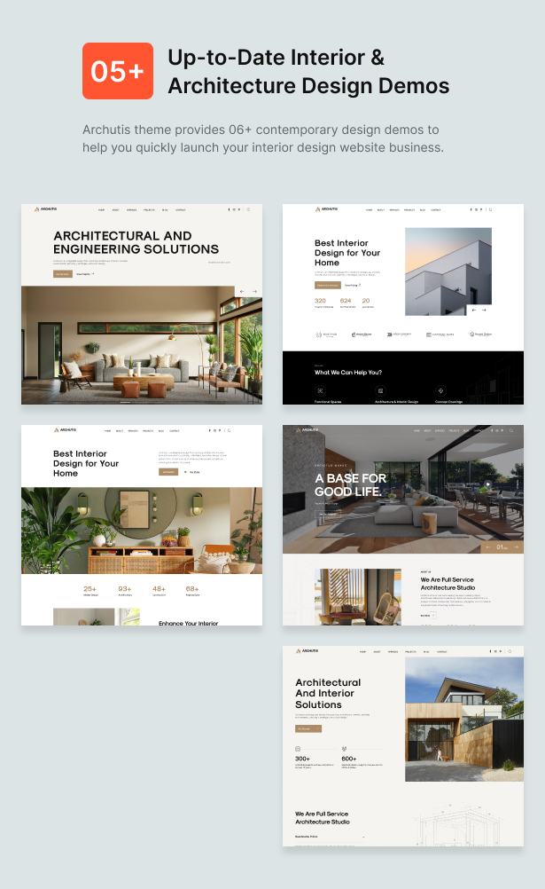 Archutis – WordPress-Theme für Innenarchitektur