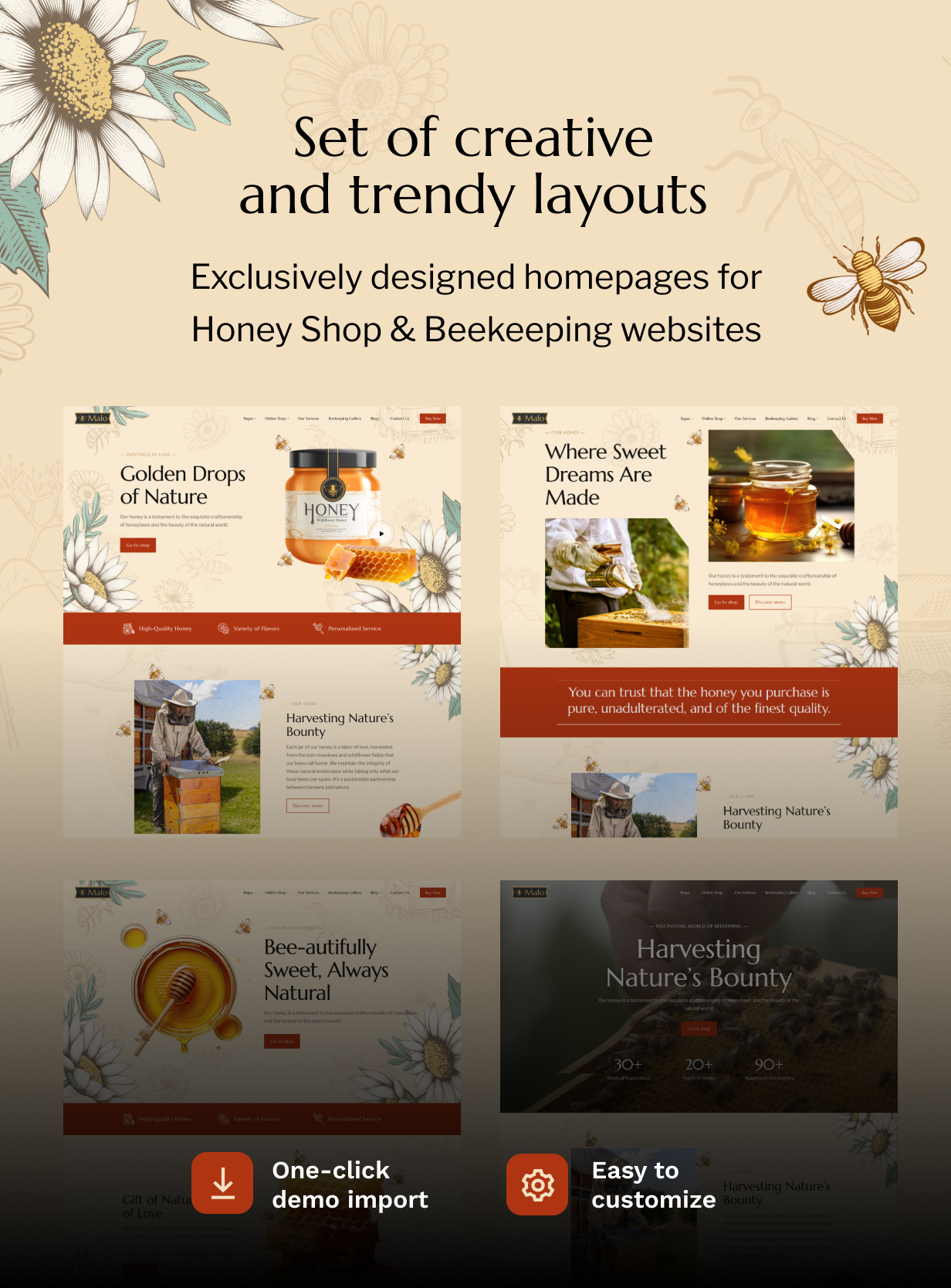 Malo – WordPress-Theme für Bienenzucht und Honigladen