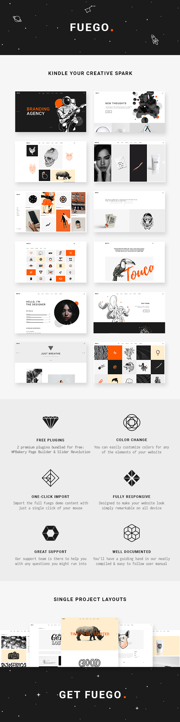 Fuego – Kreatives Portfolio-WordPress-Theme – 1