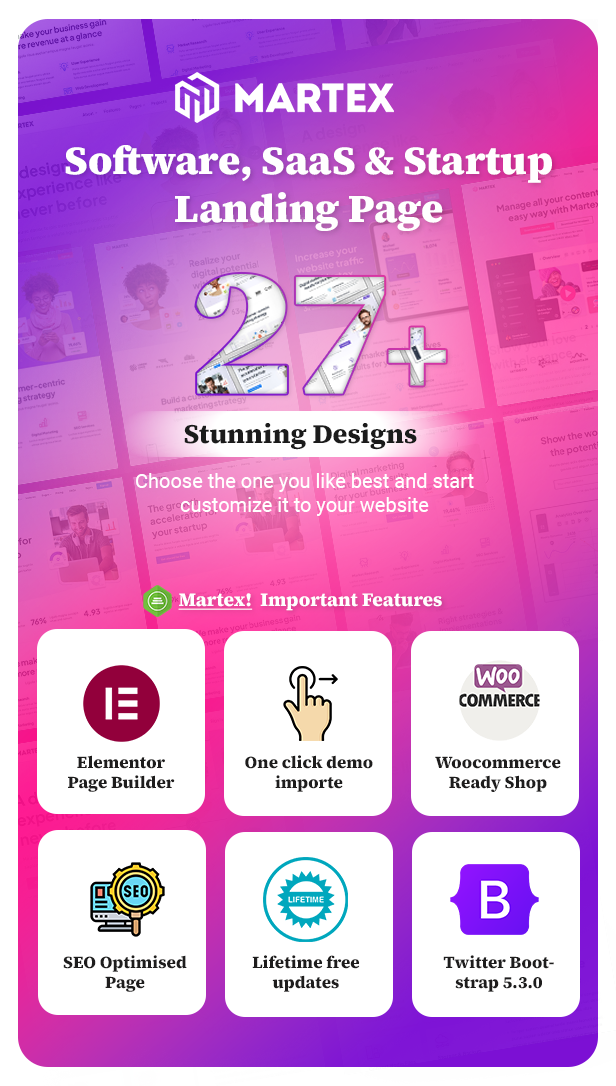 Martex – Software-, SaaS- und Startup-Landingpage-WordPress-Theme mit automatischem KI-Content-Writer – 1