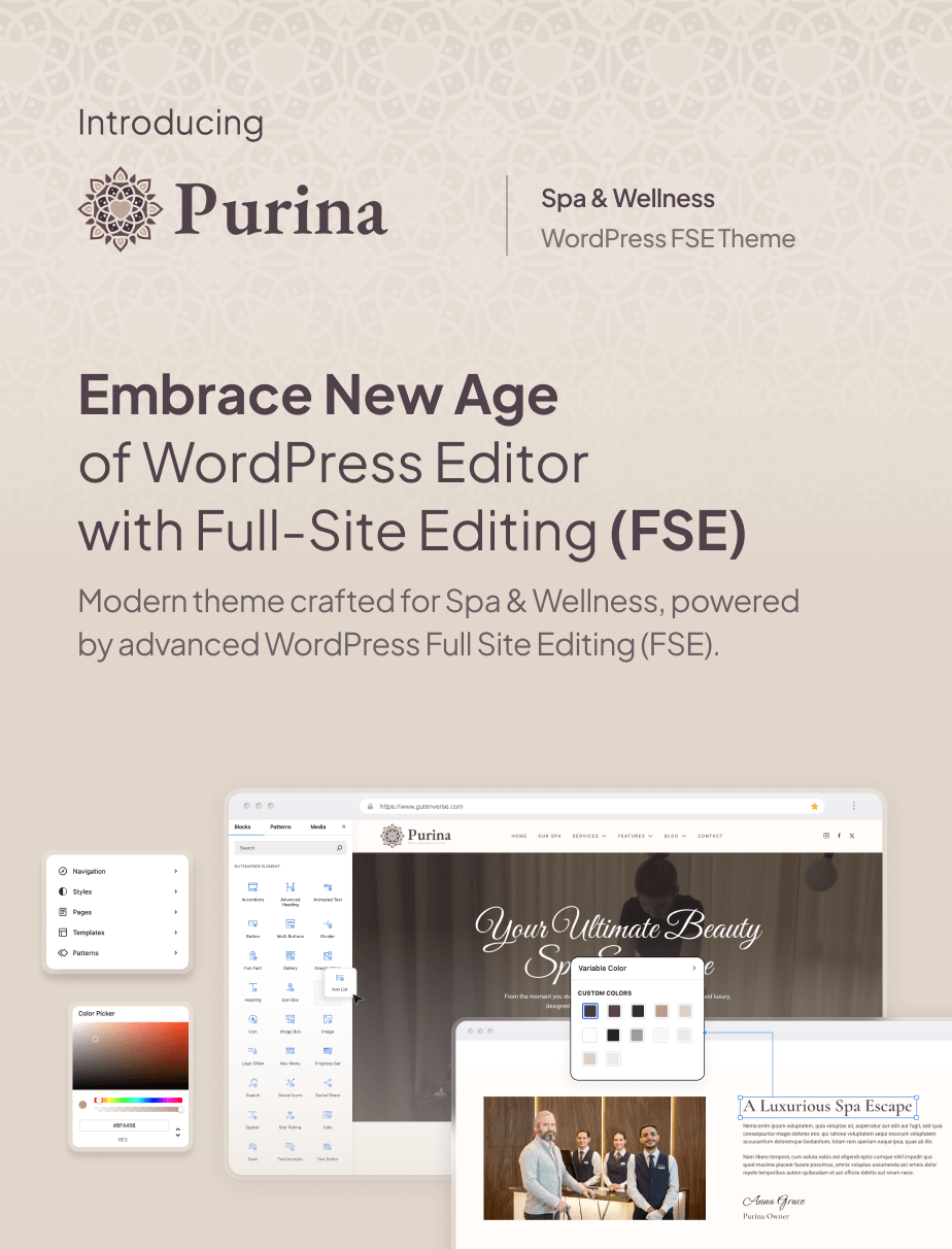 Purina - Spa & Wellness FSE WordPress Thema - 3