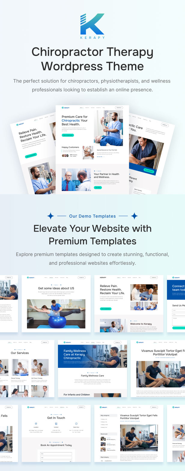 Kerapy - Chiropractor & Physiotherapy Wellness WordPress Theme - 2